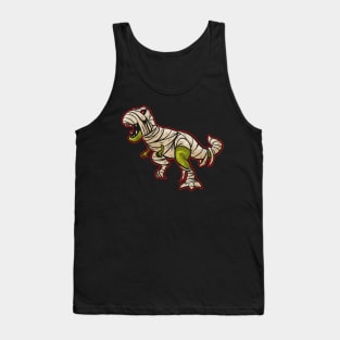 Dinosaur Wrapped In Bandages As A Mummy Costume On Halloween Tank Top